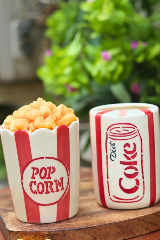 Set of 2 - Diet Coke & Popcorn Tub Combo made by ceramic