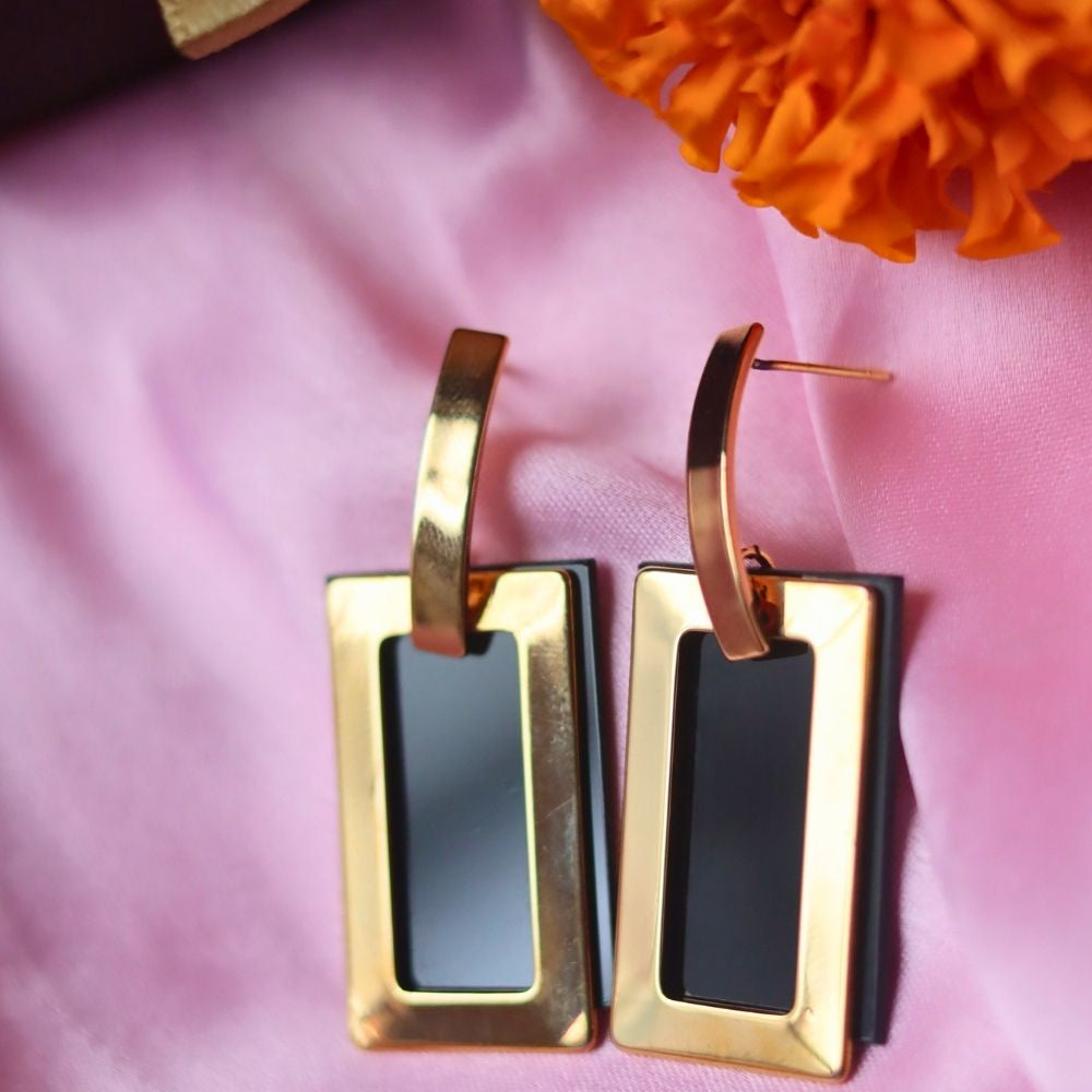 Party Ready Black Earrings handmade in India