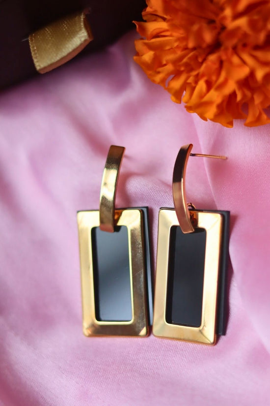 Party Ready Black Earrings handmade in India