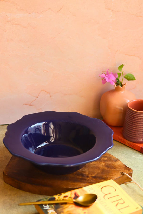 handmade Royal Blue Pasta Bowl