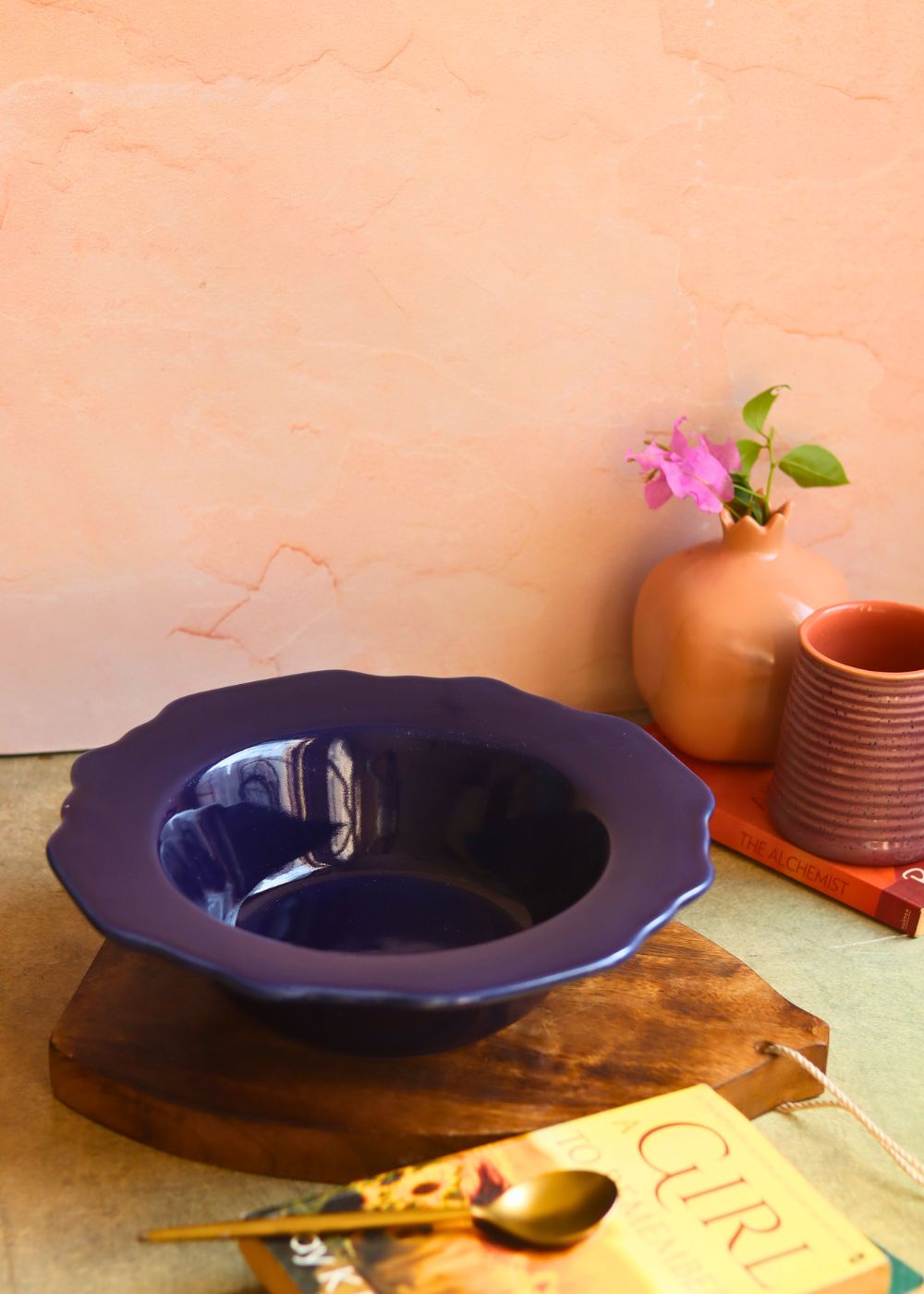 handmade Royal Blue Pasta Bowl