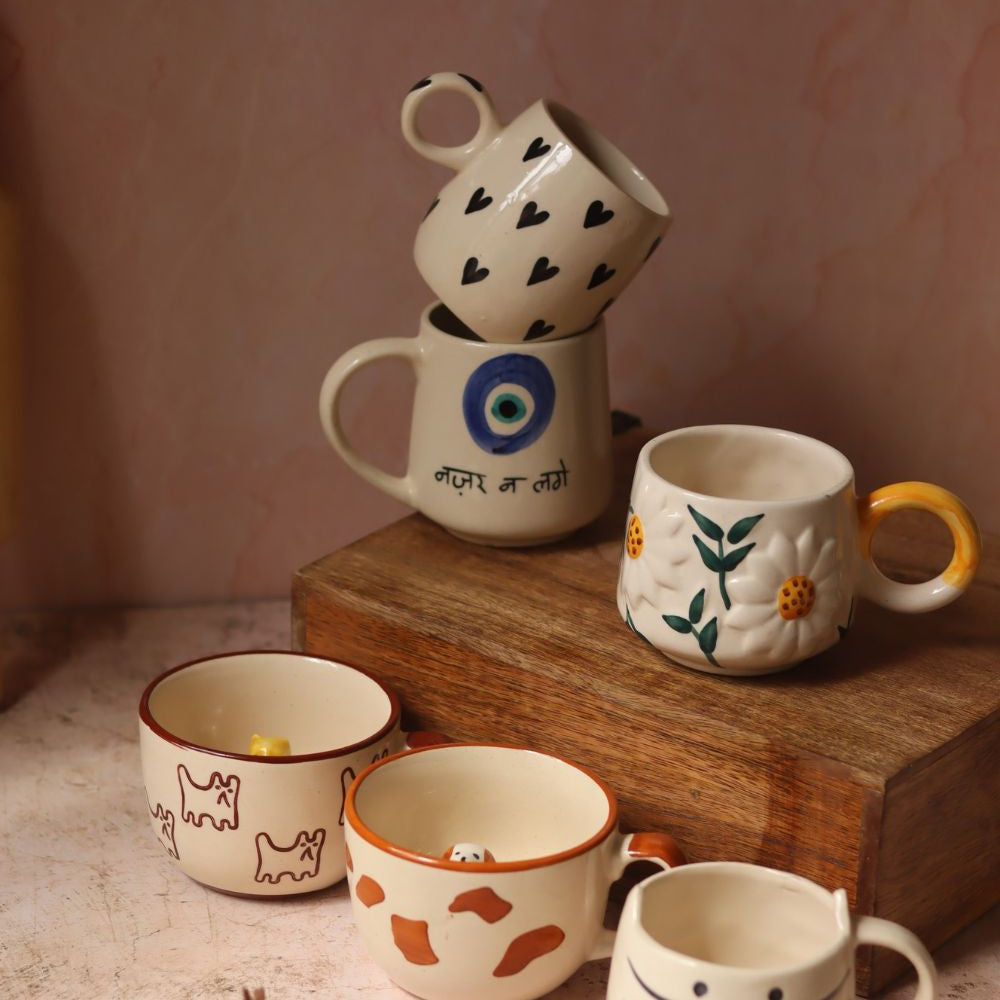 Set of 6 Morning Sip Mugs (for the price of 5) made by ceramic