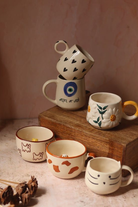 Set of 6 Morning Sip Mugs (for the price of 5) made by ceramic