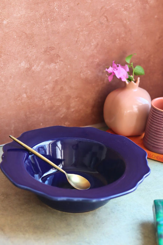 Royal Blue Pasta Bowl made by ceramic