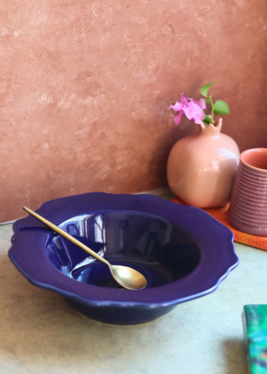 Royal Blue Pasta Bowl made by ceramic