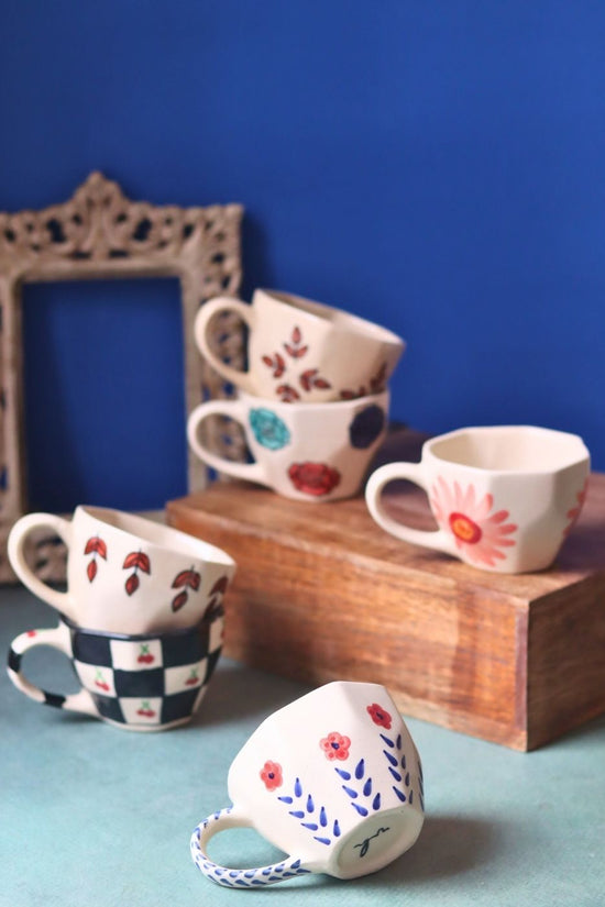 Set of 6 Mystic Bloom Mugs (for the price of 5) with premium quality material