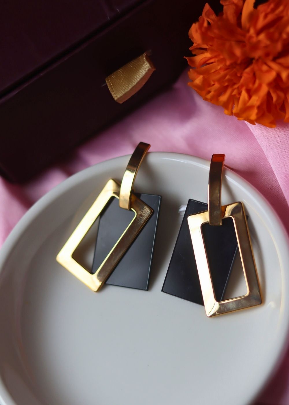 anti tarnish Party Ready Black Earrings 