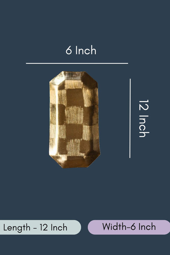 Square Patterned Gold Platter