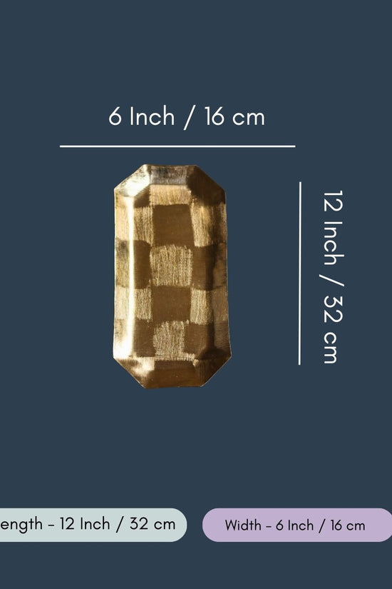Square Patterned Gold Platter
