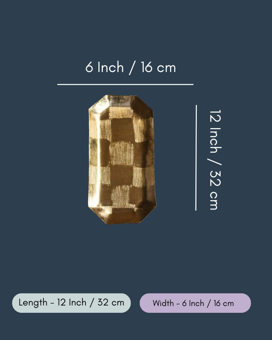 Square Patterned Gold Platter