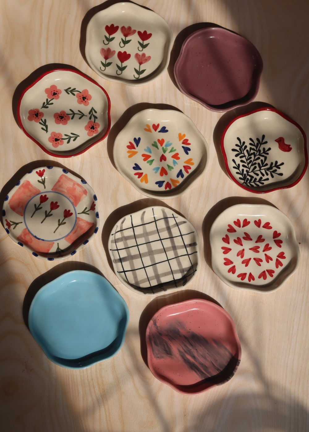 Set of 10 Hotselling Dessert plates (for the price of 7) handmade in India