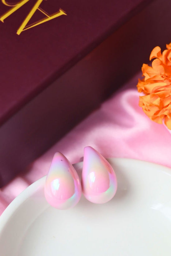 Handmade Waterdrop Earrings - Pink