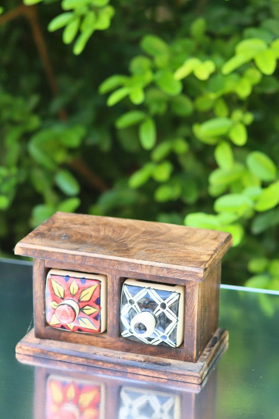 Wooden Decor Drawer – Carnival Bloom handmade in India