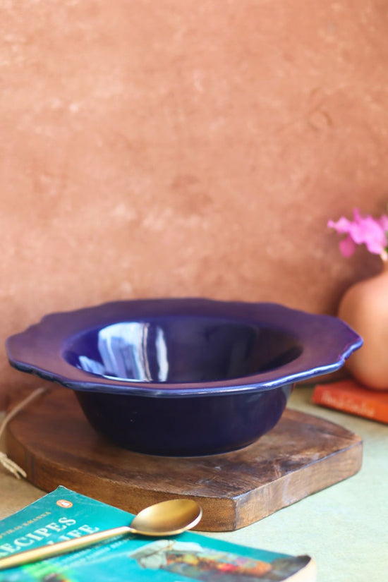 Royal Blue Pasta Bowl handmade in India