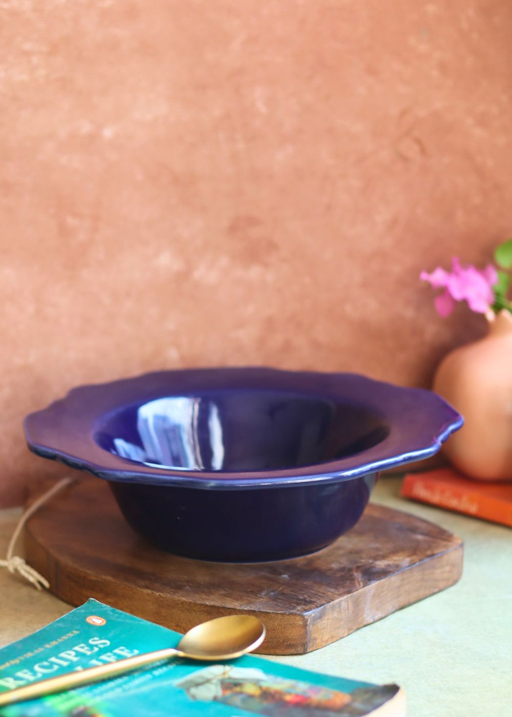 Royal Blue Pasta Bowl handmade in India