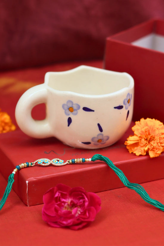 Blue Blossom Mug Rakhi Gift Box with premium quality material