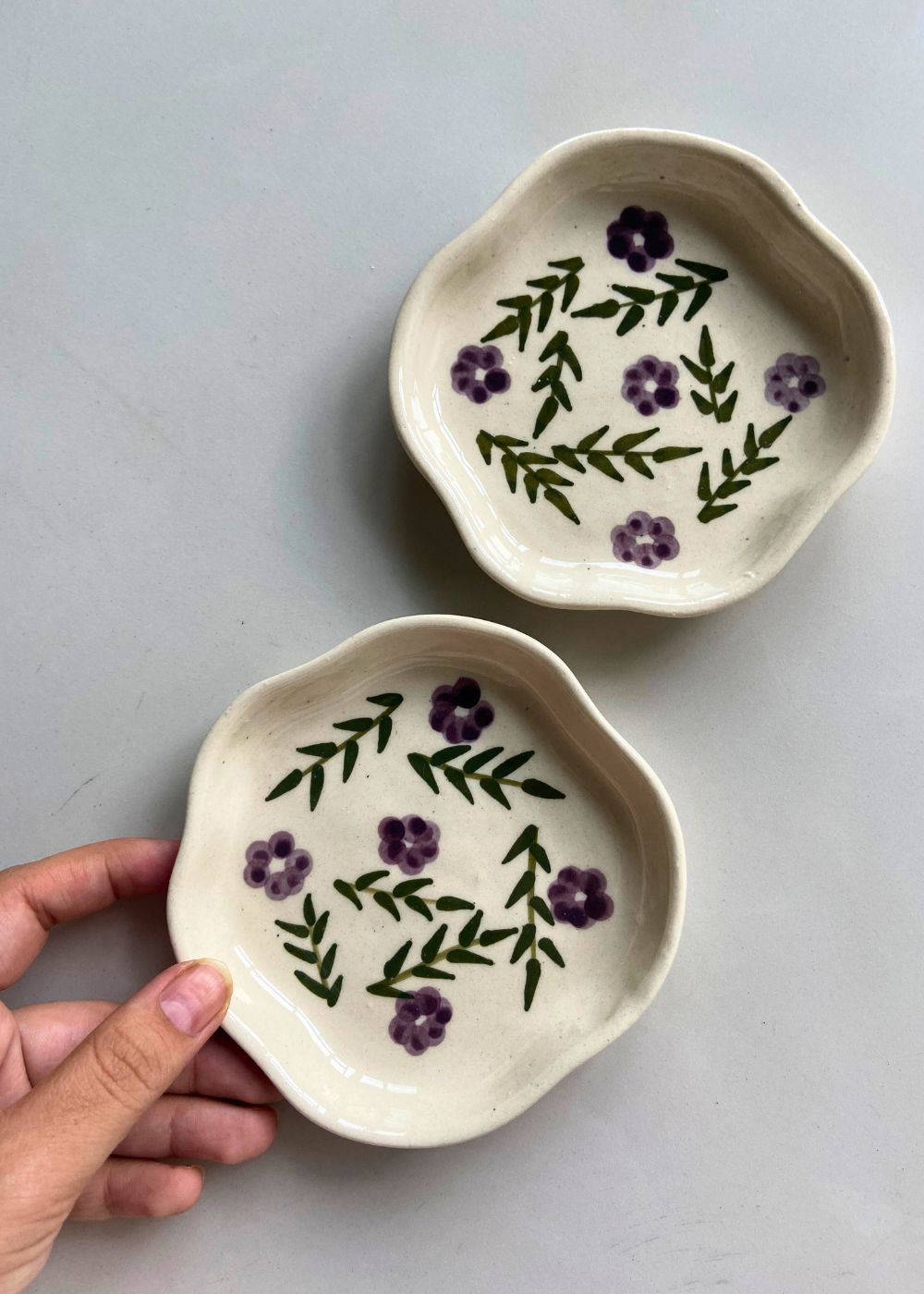 Lavender Fields Handmade Dessert Plate made by ceramic