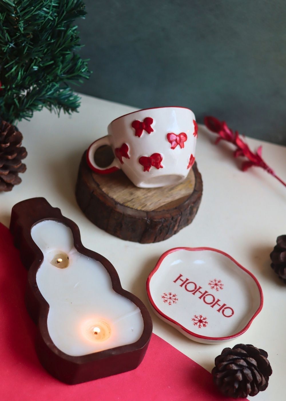 Set of 3 - Twinkle & Treat Combo made by wood & Ceramic