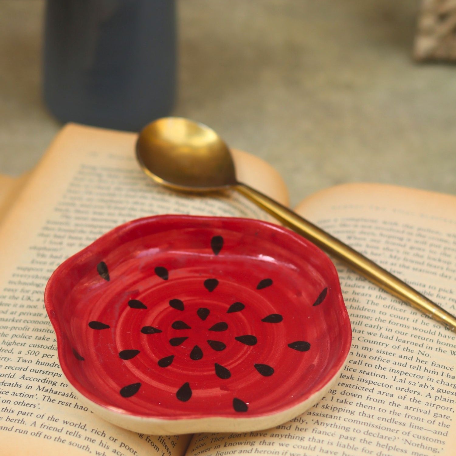 Watermelon Handmade Dessert Plate made by ceramic