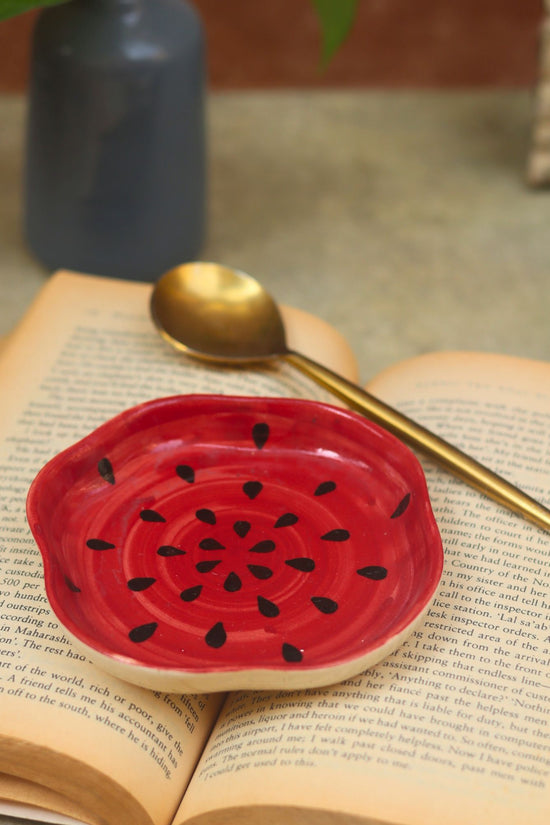 Watermelon Handmade Dessert Plate made by ceramic