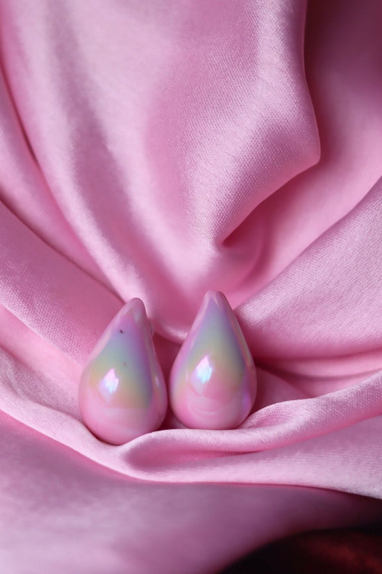 Handmade Waterdrop Earrings - Pink