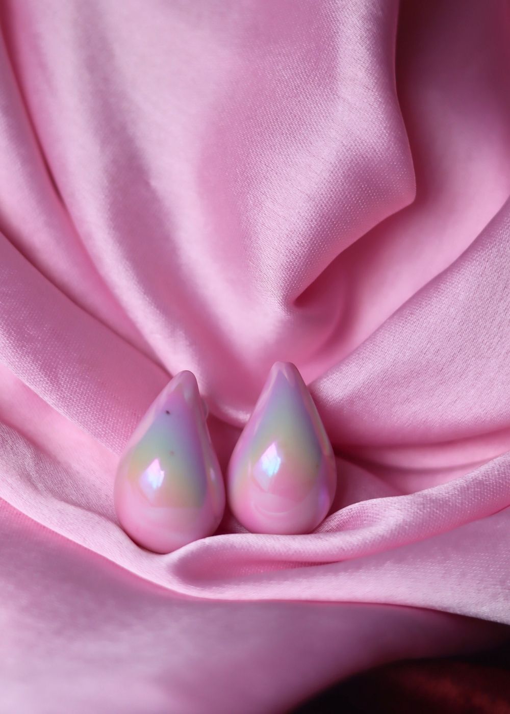 Handmade Waterdrop Earrings - Pink