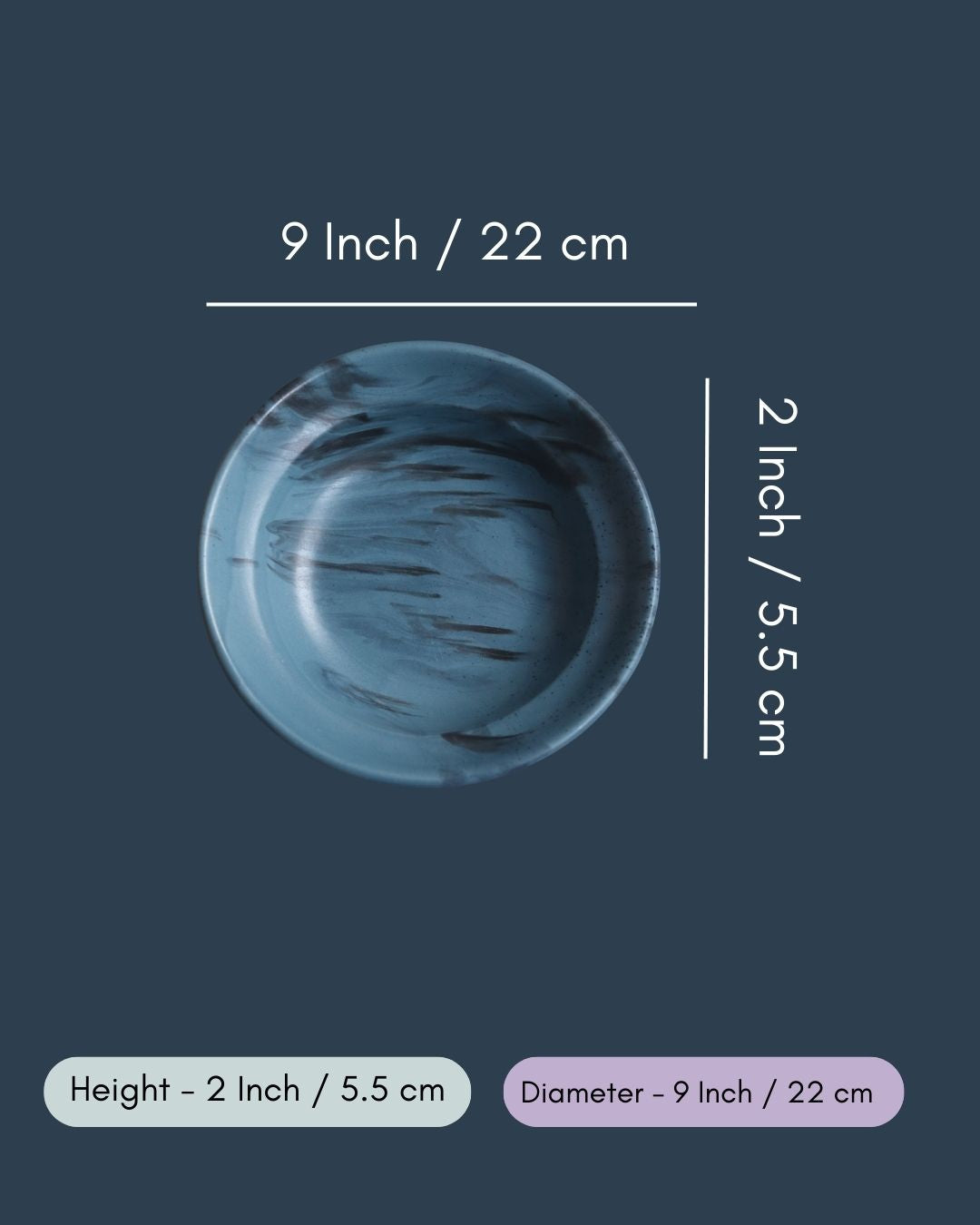 Blue & Black Pasta Plate