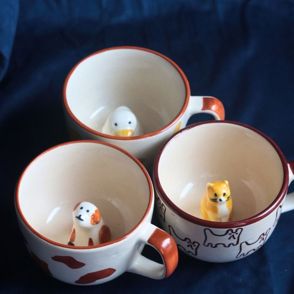 Set of 3 - Pinteresty Sip Mugs handmade in india