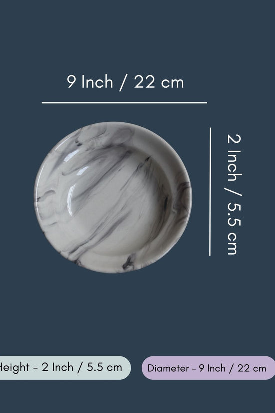 Black Marble Pasta Plate