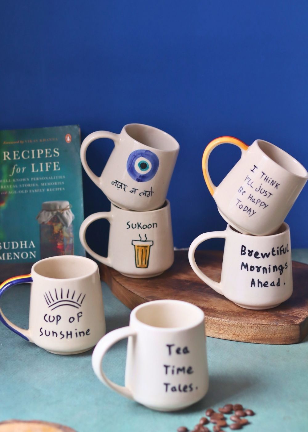 Set of 6 (Quoted Mugs) for the price of 5 made by ceramic
