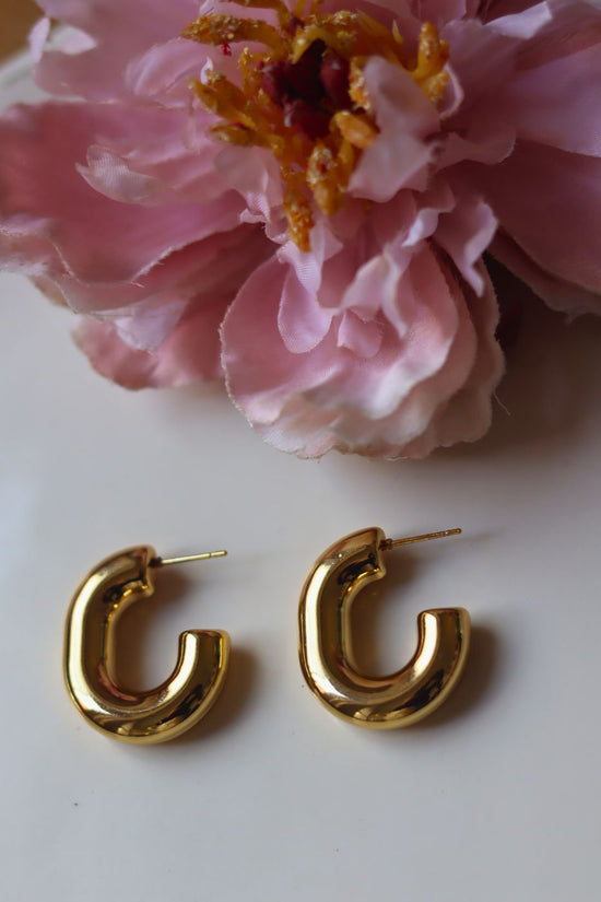Gold plated Chunky U-Shaped Earrings