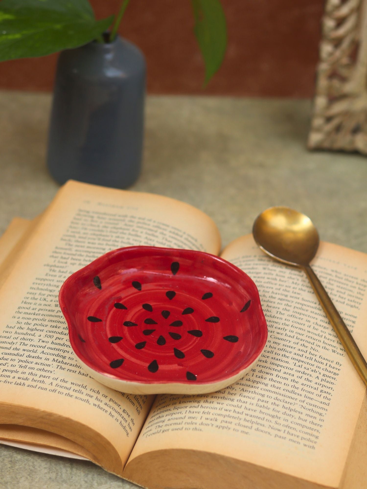 Watermelon Handmade Dessert Plate handmade in India