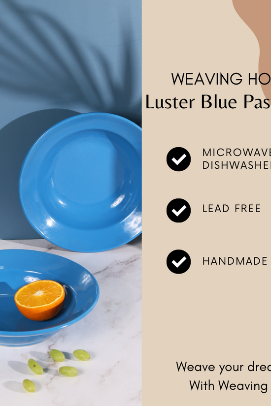 Blue pasta plate significations