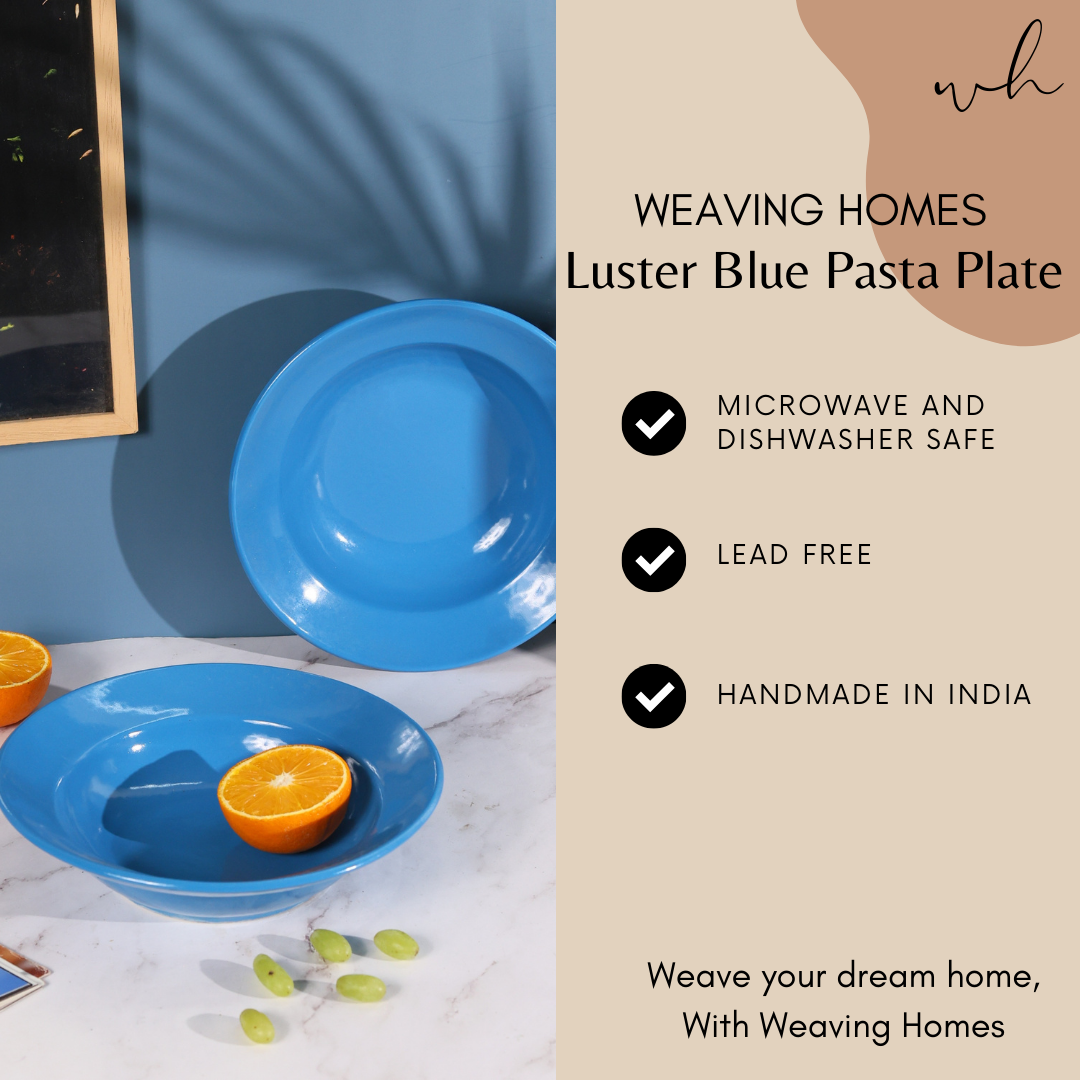 Luster Blue Pasta Plate