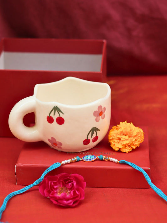 Handmade Cherry Fields Mug Rakhi Gift Box
