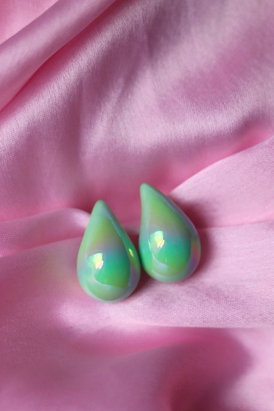 handmade Waterdrop Earrings - Green