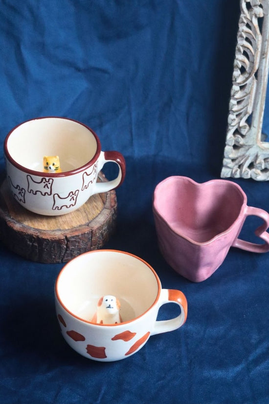 Handmade Set of 3 - Pawfect Love Mugs