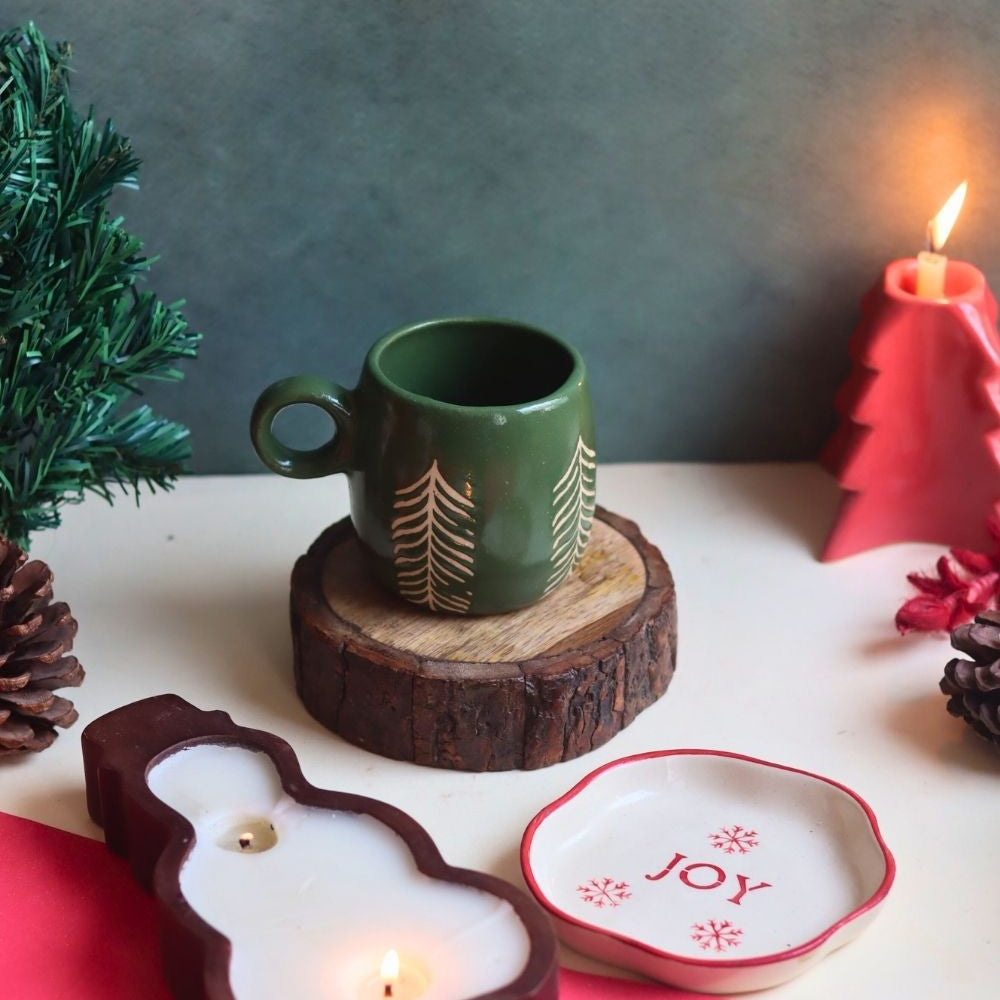 Set of 3 - Christmasy Combo made by wood & Ceramic