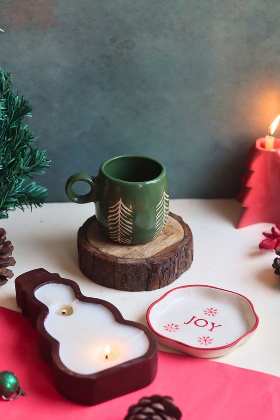 Set of 3 - Christmasy Combo made by wood & Ceramic