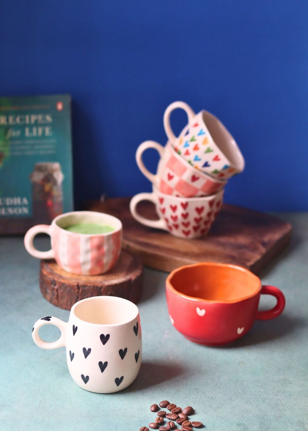 handmade Set of 6 Heart Sip Mugs (for the price of 5)