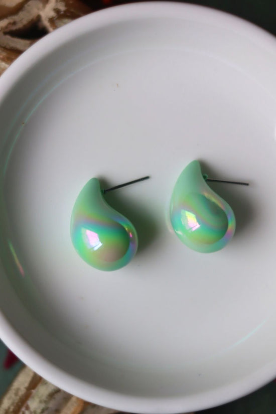 Waterdrop Earrings - Green handmade in india