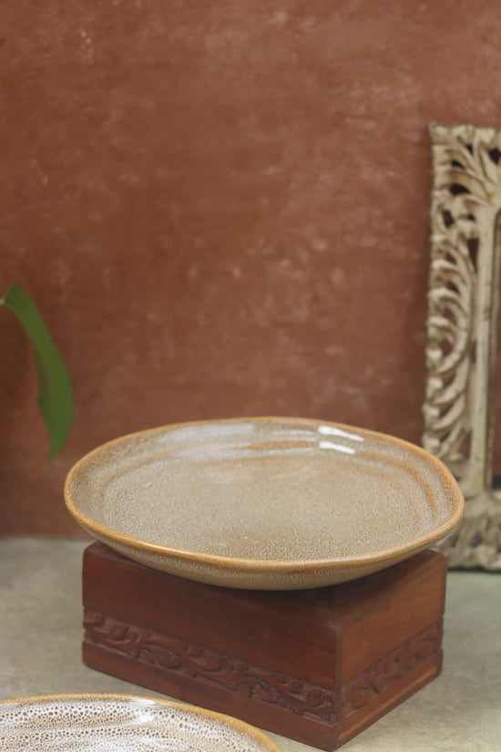 handmade Beige Artisanal Pasta Plate