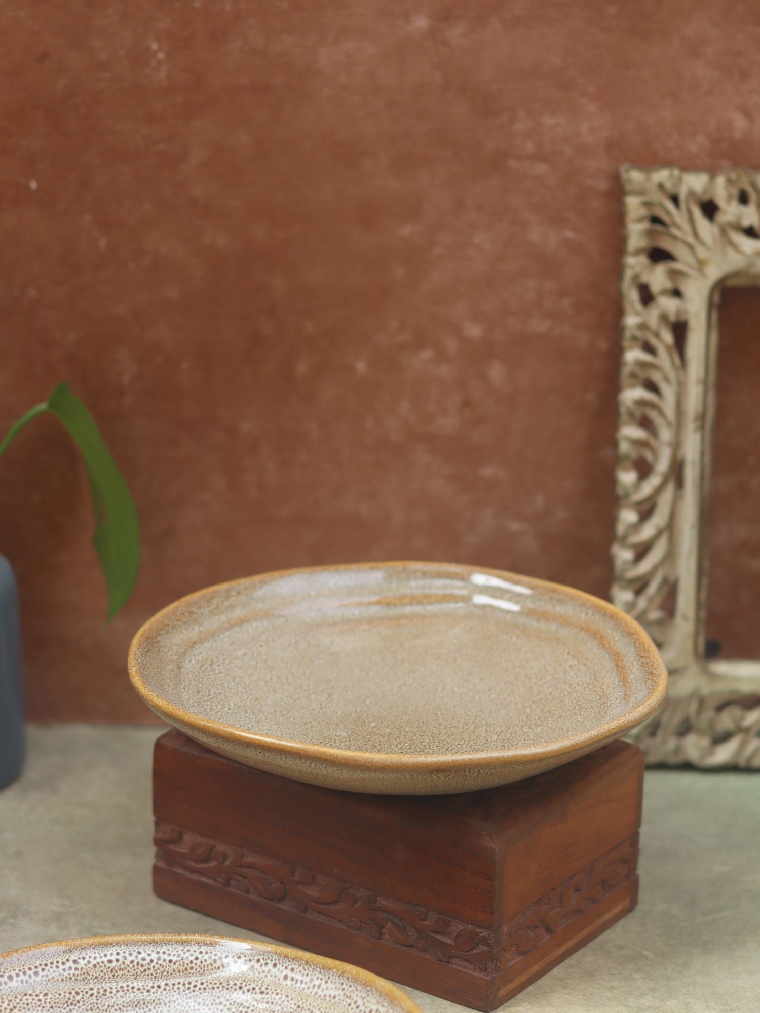 handmade Beige Artisanal Pasta Plate