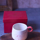 Girlie Bow Mug in a Gift Box made by ceramic