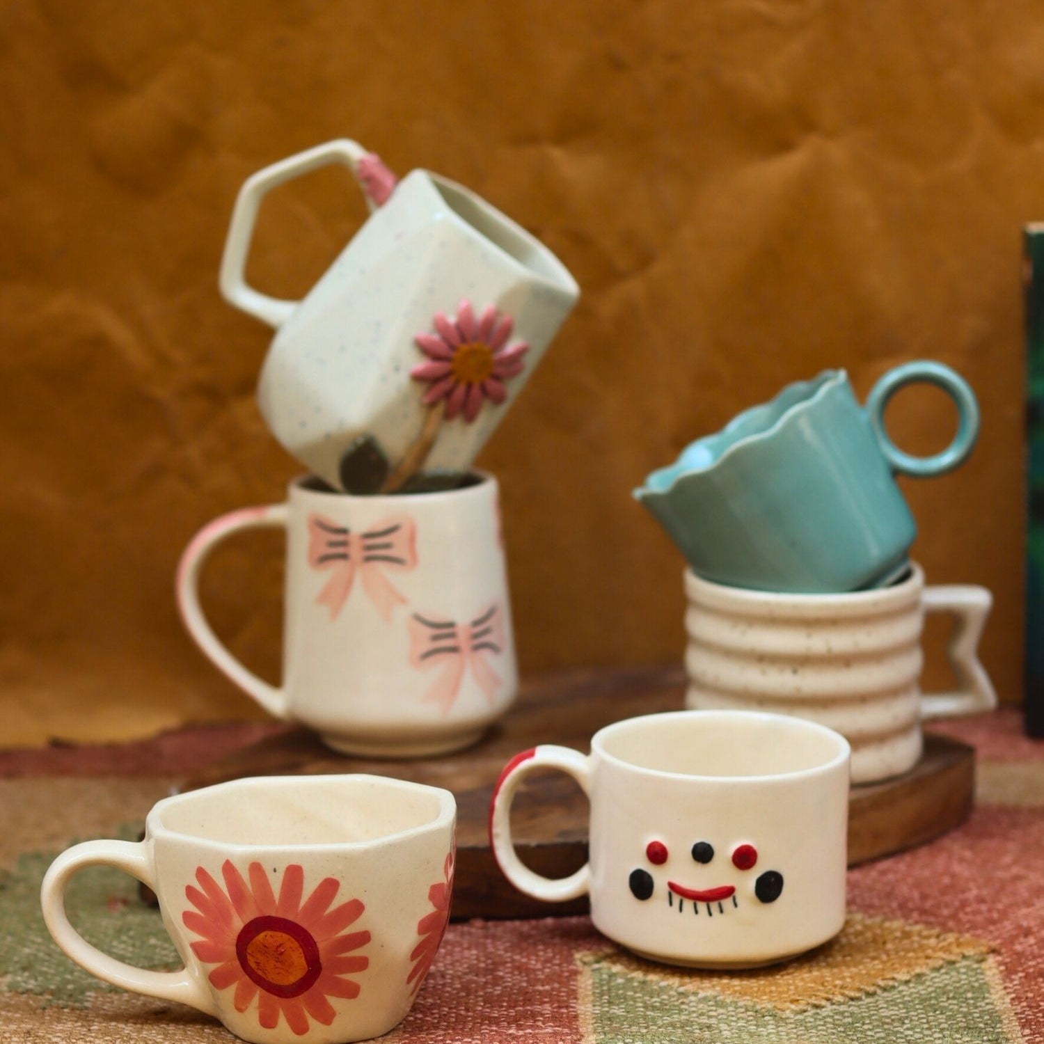 handmade Set of 6 Minimalist coffee Mug (for the price of 5)
