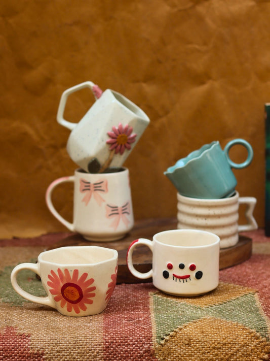 handmade Set of 6 Minimalist coffee Mug (for the price of 5)