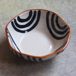 Handmade mini black abstract bowl 