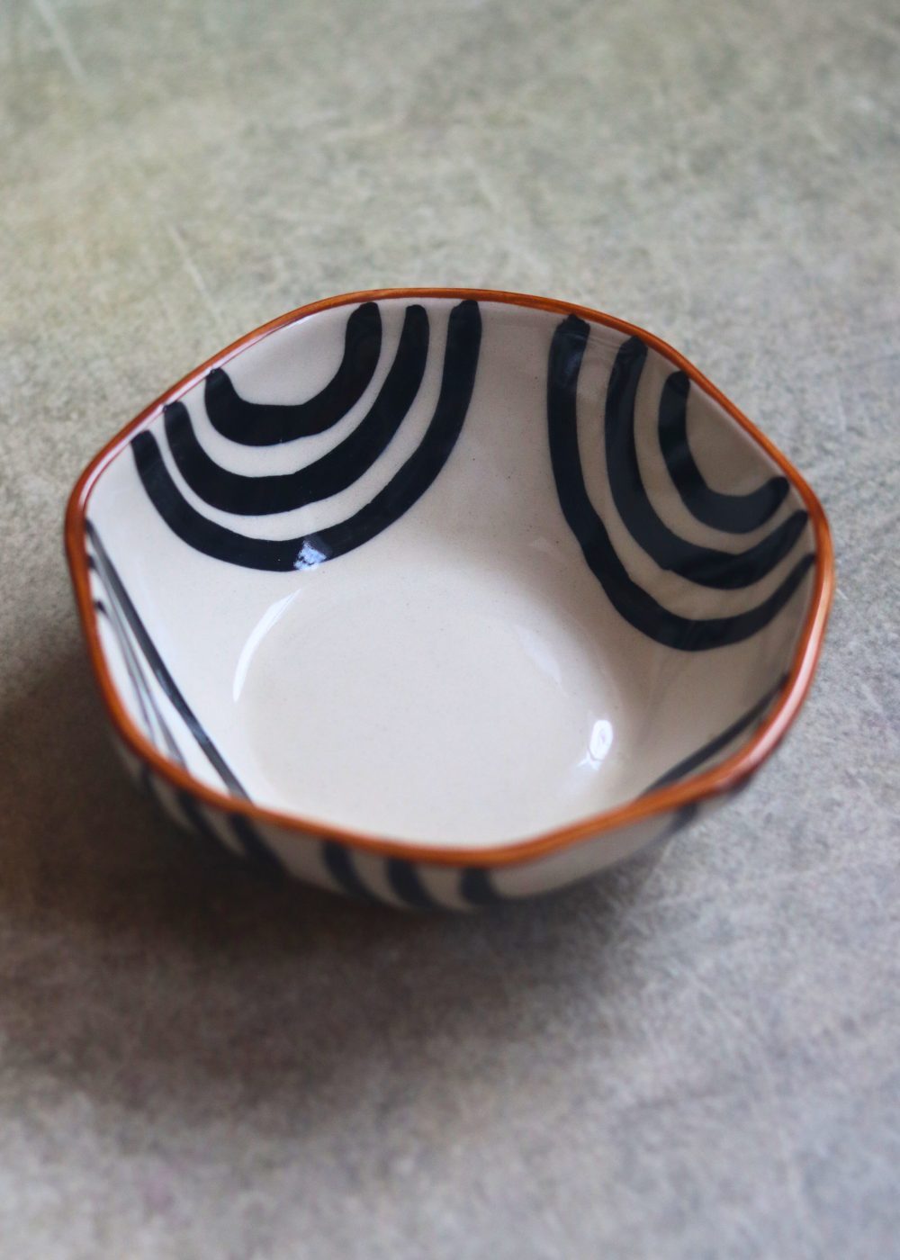 Handmade mini black abstract bowl 