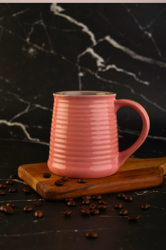 Ceramic coffee mug with beans
