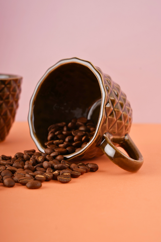 brown diamond mug with premium brown color